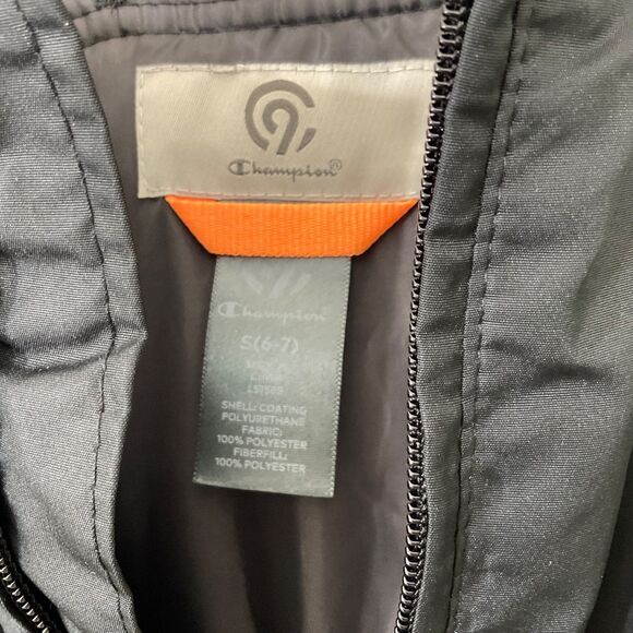 Champions Snow ski Bib overalls Kid’s S 6/7 Black Adj. double reinforced knees. - Picture 3 of 11